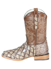 Load image into Gallery viewer, El General Men's Exotic Monster Fish Rodeo Boots - Cream 44114