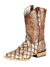 Load image into Gallery viewer, El General Men's Exotic Monster Fish Rodeo Boots - Cream 44114