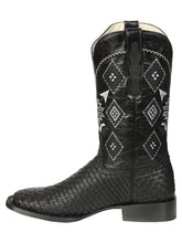 Load image into Gallery viewer, El General Men’s Petatillo Crazy Black Rodeo Boots 44884