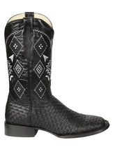 Load image into Gallery viewer, El General Men’s Petatillo Crazy Black Rodeo Boots 44884