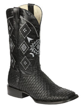 Load image into Gallery viewer, El General Men’s Petatillo Crazy Black Rodeo Boots 44884