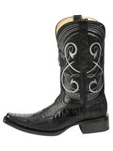 Load image into Gallery viewer, El General Men's Exotic Ostrich Leg Cowboy Boots - Black 45067