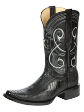 Load image into Gallery viewer, El General Men's Exotic Ostrich Leg Cowboy Boots - Black 45067
