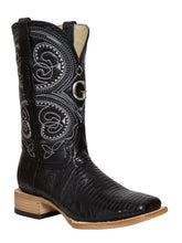 Load image into Gallery viewer, El General Men's Exotic Lizard Rodeo Cowboy Boots - Black 45069