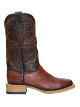 Load image into Gallery viewer, El General Men's Exotic Lizard Rodeo Cowboy Boots - Cognac 45071