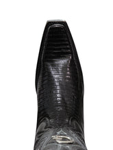 Load image into Gallery viewer, El General Men's Exotic Lizard Cowboy Boots - Black 45072