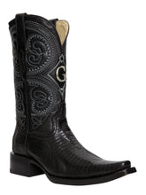 Load image into Gallery viewer, El General Men's Exotic Lizard Cowboy Boots - Black 45072