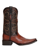 Load image into Gallery viewer, El General Men's Exotic Lizard Cowboy Boots - Cognac 45074