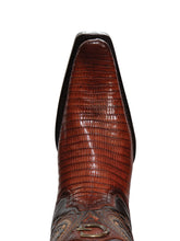 Load image into Gallery viewer, El General Men's Exotic Lizard Cowboy Boots - Cognac 45074