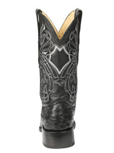 Load image into Gallery viewer, El General Men's Exotic Ostrich Leather Cowboy Boots - Black 45075