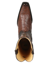 Load image into Gallery viewer, El General Men's Exotic Ostrich Leather Cowboy Boots - Brown 45076