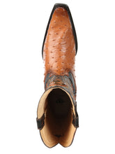 Load image into Gallery viewer, El General Men's Exotic Ostrich Leather Cowboy Boots - Cognac 45077