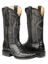 Load image into Gallery viewer, El General Men's Exotic Caiman Belly Cowboy Boots - Black 45078