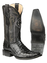 Load image into Gallery viewer, El General Men's Exotic Caiman Belly Cowboy Boots - Black 45078