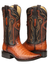 Load image into Gallery viewer, El General Men's Exotic Caiman Belly Cowboy Boots - Cognac 45080