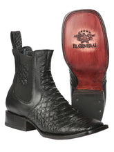 Load image into Gallery viewer, El General Men’s Python Imitation Black Ankle Boots 45093