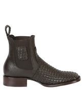 Load image into Gallery viewer, El General Men’s Rodeo Brown Petatillo Woven Ankle Boots 45177