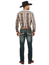 Load image into Gallery viewer, Centenario Men's Tinted Green Denim with Embroidered Details 45315