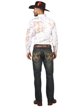 Load image into Gallery viewer, Centenario Men's Tinted Brown Denim with Embroidered Details 45316