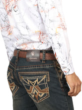 Load image into Gallery viewer, Centenario Men's Tinted Brown Denim with Embroidered Details 45316