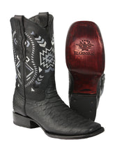 Load image into Gallery viewer, El General Men’s Black Python Imitation Rodeo Boots 45398