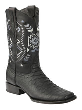 Load image into Gallery viewer, El General Men’s Black Python Imitation Rodeo Boots 45398