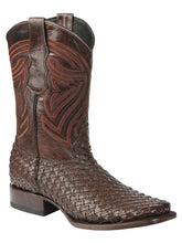 Load image into Gallery viewer, El General Men’s Leather Rodeo Boots Petatillo - Brown 45401