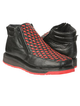 Load image into Gallery viewer, El General Men’s Ankle Boots with Zipper - Black/Red Petatillo Leather 45402