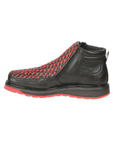 Load image into Gallery viewer, El General Men’s Ankle Boots with Zipper - Black/Red Petatillo Leather 45402