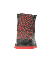 Load image into Gallery viewer, El General Men’s Ankle Boots with Zipper - Black/Red Petatillo Leather 45402