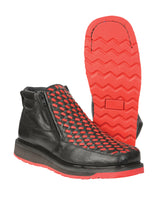 Load image into Gallery viewer, El General Men’s Ankle Boots with Zipper - Black/Red Petatillo Leather 45402
