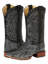 Load image into Gallery viewer, El General Men’s Python Imitation Rodeo Boots - Gray 45432