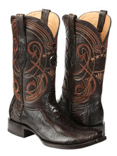 Load image into Gallery viewer, El General Men's Exotic Ostrich Leg Cowboy Boots - Brown 45511