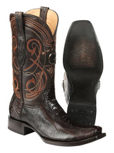 Load image into Gallery viewer, El General Men's Exotic Ostrich Leg Cowboy Boots - Brown 45511