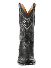 Load image into Gallery viewer, El General Men's Exotic Ostrich Leather Cowboy Boots - Black 45515