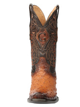 Load image into Gallery viewer, El General Men's Exotic Ostrich Leather Cowboy Boots - Cognac 45517