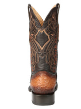 Load image into Gallery viewer, El General Men's Exotic Ostrich Leather Cowboy Boots - Cognac 45517