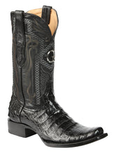 Load image into Gallery viewer, El General Men's Exotic Caiman Belly Cowboy Boots - Black 45518