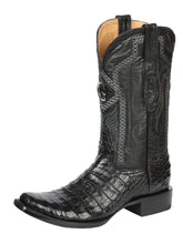 Load image into Gallery viewer, El General Men's Exotic Caiman Belly Cowboy Boots - Black 45518