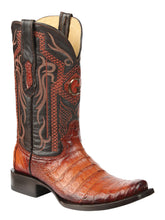 Load image into Gallery viewer, El General Men's Exotic Caiman Belly Cowboy Boots - Cognac 45520