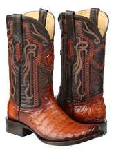 Load image into Gallery viewer, El General Men's Exotic Caiman Belly Cowboy Boots - Cognac 45520