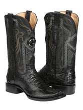 Load image into Gallery viewer, El General Men's Exotic Caiman Nuca Cowboy Boots - Black 45521