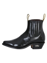 Load image into Gallery viewer, Ankle Cowboy Boot by El General - Black Chameleon 181
