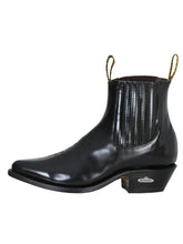 Load image into Gallery viewer, Ankle Cowboy Boot by El General - Black Chameleon 181
