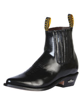 Load image into Gallery viewer, Ankle Cowboy Boot by El General - Black Chameleon 181

