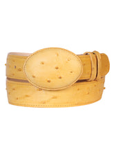 Load image into Gallery viewer, Men's Cowboy Belt - Imitation Ostrich - Butter color 702
