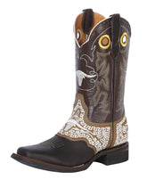 Load image into Gallery viewer, El General Rodeo Boot - Crazy Dark Brown with Embroidery 33309
