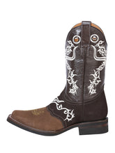 Load image into Gallery viewer, El General Rodeo Boot - Crazy  Brown/Dark Brown with Embroidery  34311
