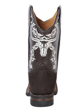 Load image into Gallery viewer, El General Rodeo Boot - Crazy  Brown/Dark Brown with Embroidery  34311
