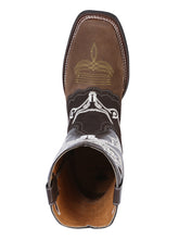 Load image into Gallery viewer, El General Rodeo Boot - Crazy  Brown/Dark Brown with Embroidery  34311
